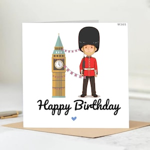 Cartão de aniversário patriótico com bandeira britânica - Feliz aniversário com bandeira britânica