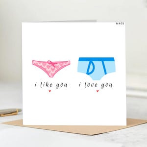 Biglietto "Ti amo" - Biglietto romantico per lui o per lei. Biglietto divertente per lui o per lei.