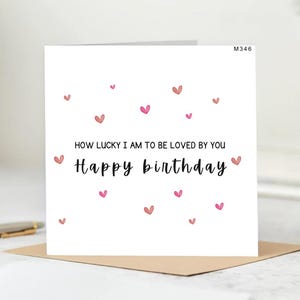 Cartão de aniversário para marido, como sou sortudo por ser amado por você, cartão de aniversário para namorado, para marido, cartão de aniversário para esposa, para namorada