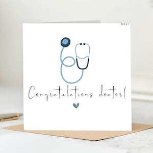 Carte personnalisée de remise des diplômes de médecin, carte Félicitations pour être devenu médecin, carte Fier de vous, nouvelle carte de médecin