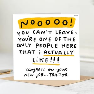 Biglietto di addio divertente e personalizzato: "Noooo!" Non puoi andartene. Esilarante biglietto di addio al lavoro, congratulazioni per il tuo nuovo lavoro. Perfetto per amici e colleghi.