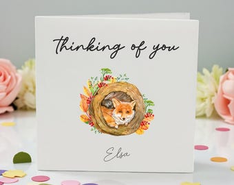 Thinking of You Card, Floral Thinking of You Card for Her, Sympathy Support Card for Friend Mum Sister, Get Well or Comfort Card