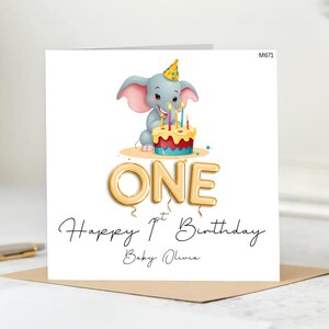 Cartão de 1º aniversário para menino, Cartão personalizado de primeiro aniversário, Cartão de um ano, Cartão de aniversário para filho, Cartão de aniversário
