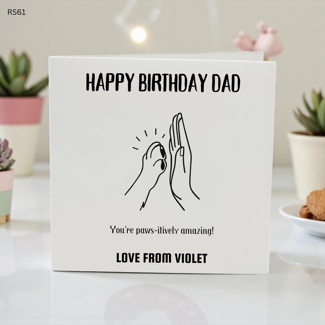 Funny Dog Dad Birthday Card, Happy Birthday Dad Card From Daughter ...