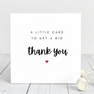 Una pequeña tarjeta para decirte muchas gracias - Tarjeta de agradecimiento - Tarjeta personalizada