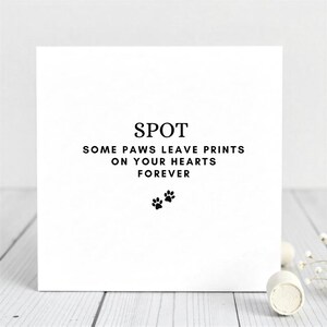 Pour toujours dans nos coeurs-Carte commémorative pour la perte d'un chien bien-aimé.