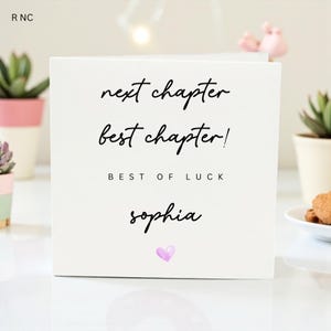 Personalisierte neues Kapitel Glückskarte: Minimalistisches Abschiedsgeschenk