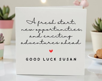 Personalized Good Luck New Job Card Leaving Card Farewell Card Inspirational Fresh Start Card For Coworker Friend Her New Journey