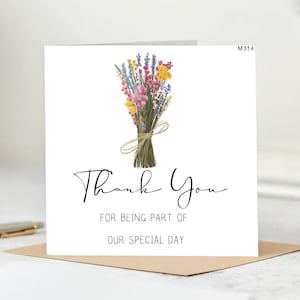 Grazie per aver fatto parte del nostro biglietto d'auguri speciale, giorno del matrimonio, sposi, ringraziamenti per il matrimonio, biglietto di ringraziamento, invitato al matrimonio, grazie,