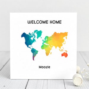 Carte de bienvenue personnalisée, Bon voyage, Bon voyage, Cartes de voyage, Année sabbatique, Carte de retour à la maison, Tu m'as manqué