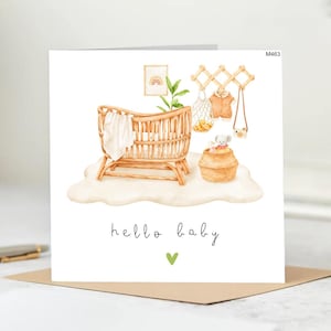 Hola pequeño, recién nacido, tarjeta personalizada para recién nacido, bienvenida al mundo - niña