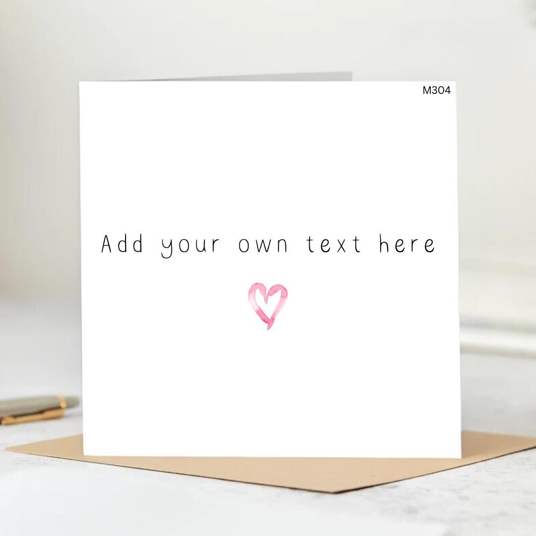 Personalized Greeting Card: Custom Text, Birthday Card - Etsy UK