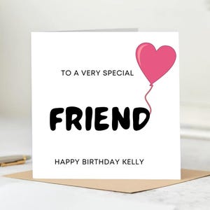 Carte d'anniversaire personnalisée pour un ami spécial, design élégant et doux