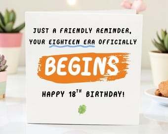 Lustige Geburtstagskarte zum 18. Geburtstag, Ihre Kindheit ist abgelaufen, humorvolles Geschenk zum 18. Geburtstag für ihn sie, freche Geburtstagskarte für Erwachsene