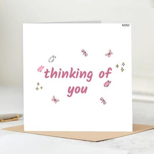 Thinking of You-kaart, Gewoon omdat-kaart, Sending Love-kaart, Aanmoedigingskaart, I'm Here for You-kaart, I Love You-kaart.