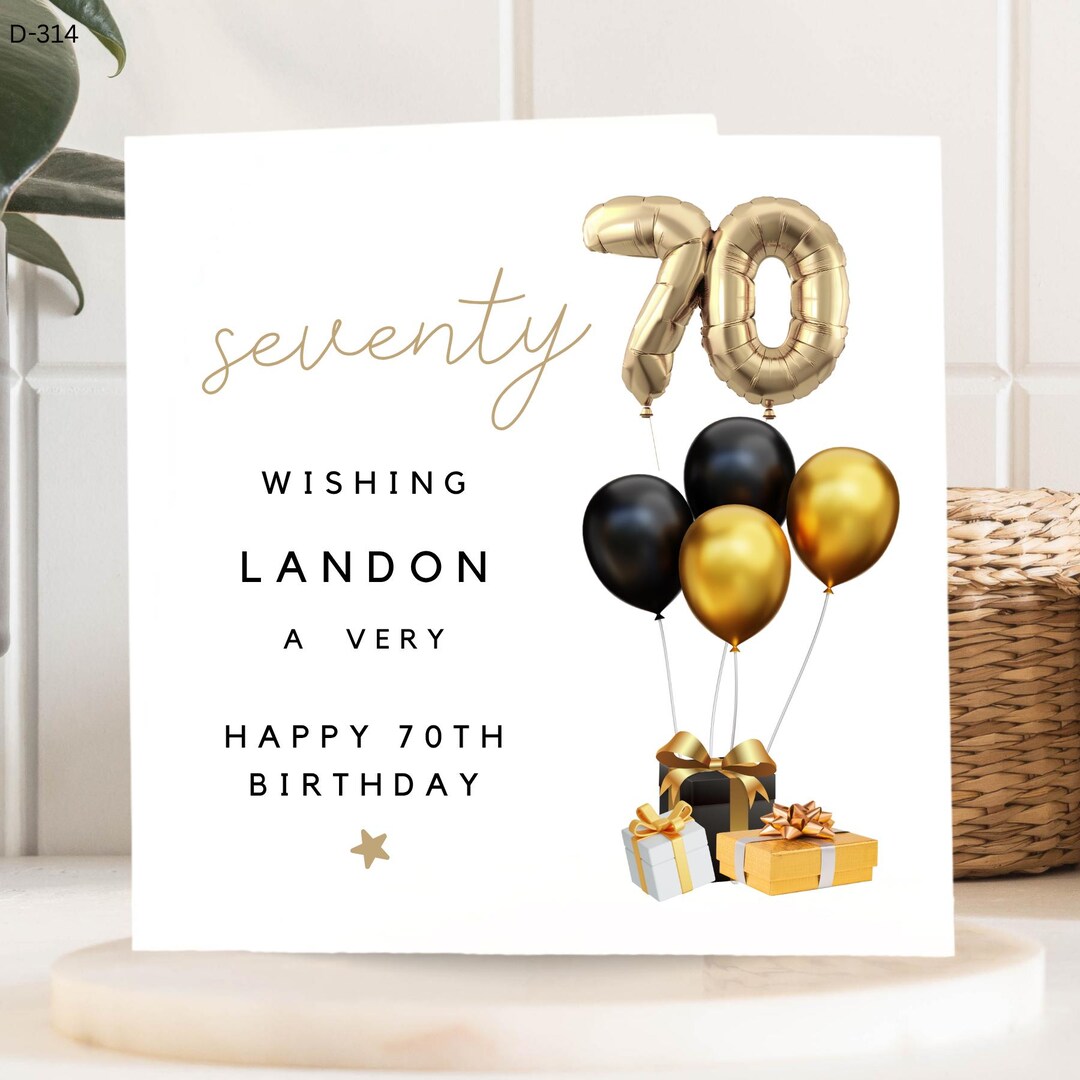 Personalised 70th Birthday Card for Mum, Womens Seventieth Celebration ...