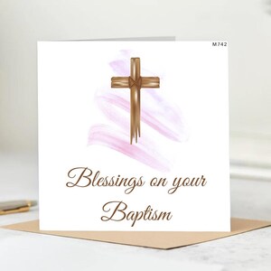 Elegant Baptism card , Christian Blessing card , Religious cards for Baby and Adults  ,Watercolor pastel Baptism