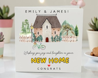 Tarjeta personalizada para nueva casa, tarjeta de inauguración de casa para parejas, tarjeta de felicitación por nueva casa, regalo para amigos y familiares que se mudan de casa.