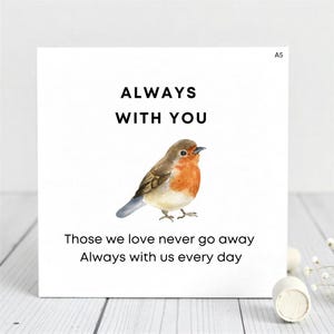 Robin Memorial Card: Sympathy Gift - In Loving Memory Keepsake