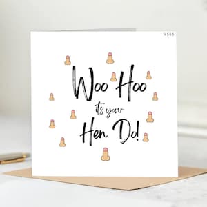 wahou ! Hou !  Carte d'enterrement de vie de jeune fille amusante et élégante pour la future mariée, meilleure amie, sœur, cousine ou jeune fille