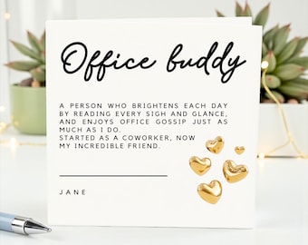 Work Bestie Card, Colleague Leaving Gift, 6x6 Square