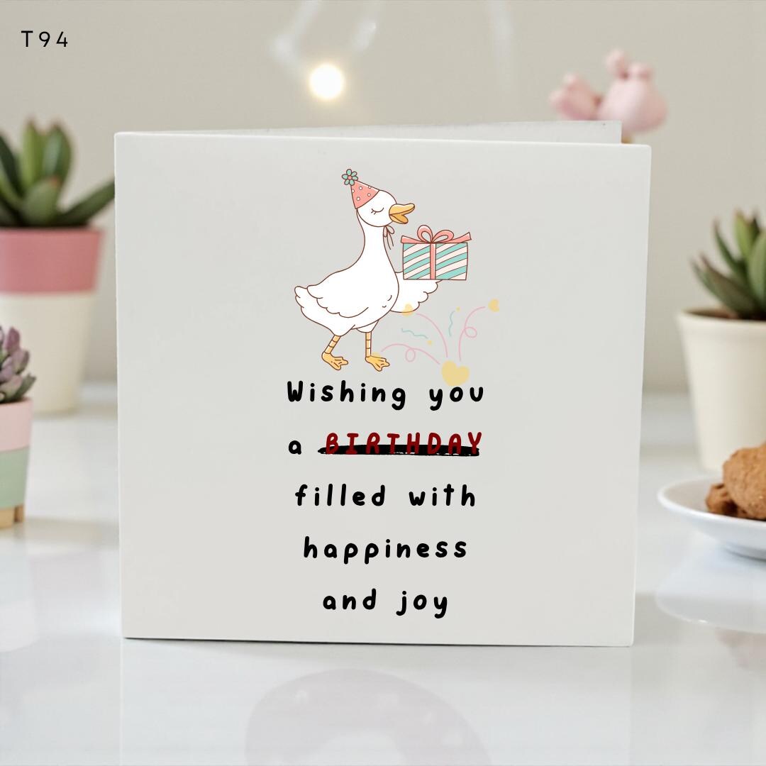 Funny Birthday Card, Goose Birthday Card, Cute Animal Birthday Card ...