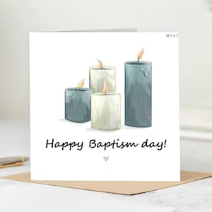 Bougie minimaliste carte de baptême-carte de voeux religieuse élégante pour garçon ou fille-carte pour filleul-bébé garçon ou fille