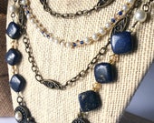 Lapis Lazuli Necklace Set - Victorian, Steampunk
