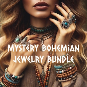 Mystery Bohemian Hippie Jewelry Bundle, Boho Jewelry Set