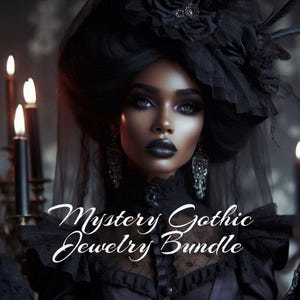 Victorian Gothic Jewelry Mystery Bundle: Handmade Necklace, Earrings, Bracelet