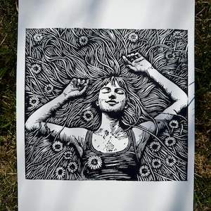 Linoldruck - "Frühlingsträumerei"