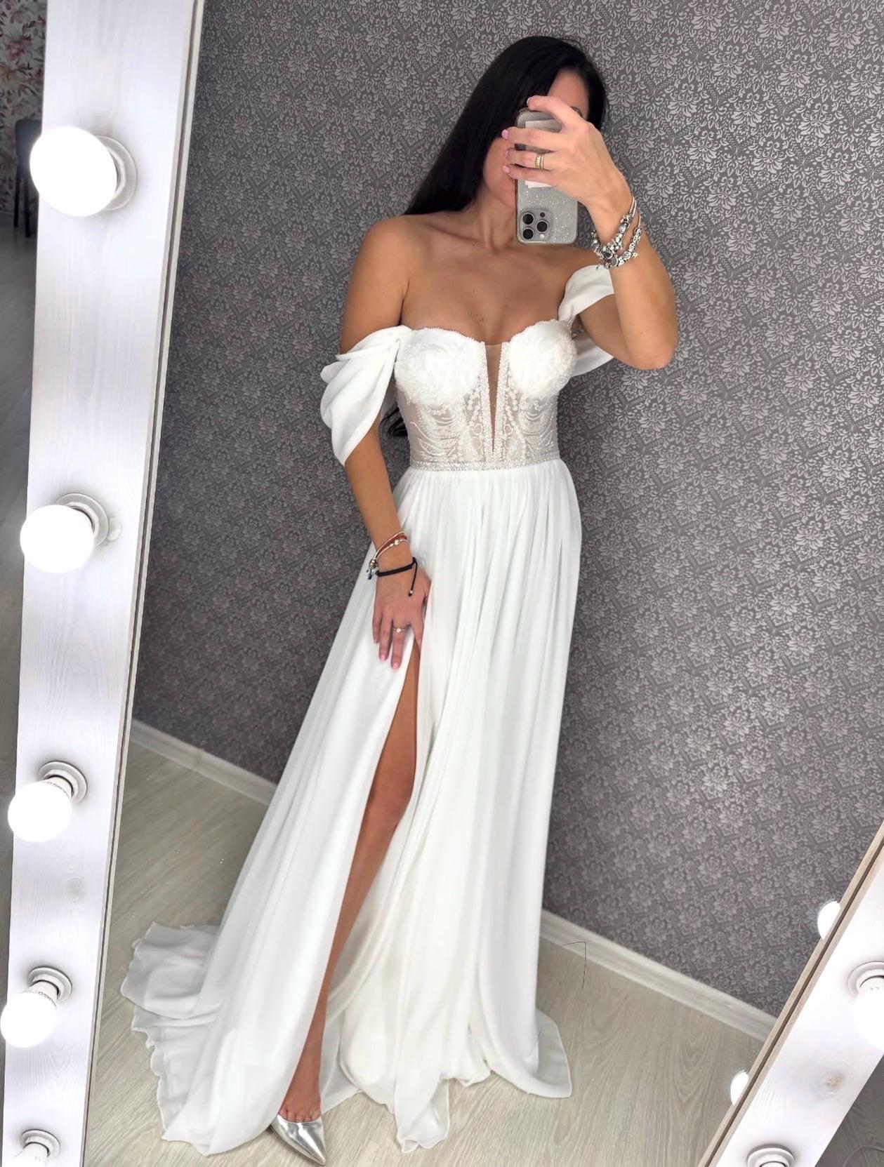 knee length dresses for ladies Sweetheart Coral Chiffon Long A-Line Prom Dress Featuring Ruffles and a Slit  – misshow.com