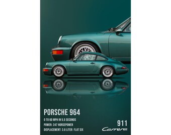 JDM Mid Night Club - Porsche 911 964 - All Sizes! Poster / Wall