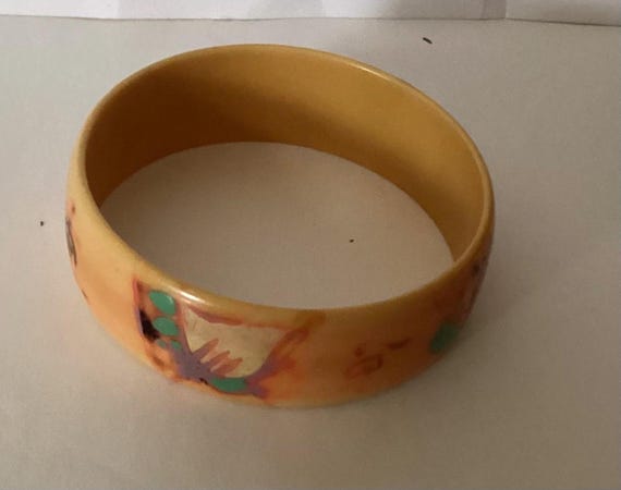 Two Early plastic Hand Painted Bangles priced ind… - image 4