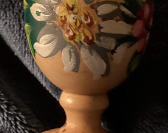 Wooden Egg Cup hand painted