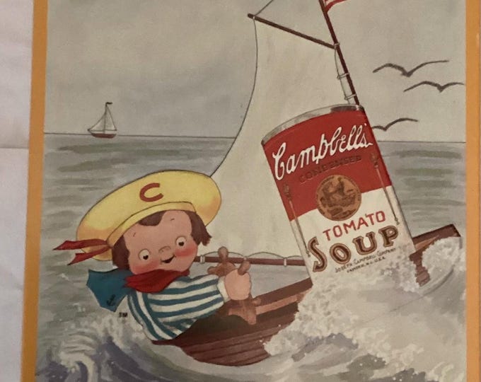 Campbell Soup Kid Metal Sign - Etsy