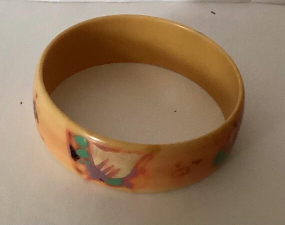 Two Early plastic Hand Painted Bangles priced ind… - image 3