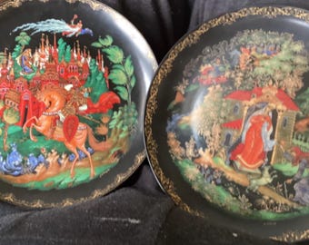 Two Russian Fairytale Plates priced individually
