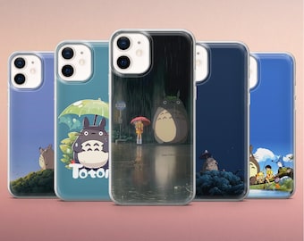 Schlichte Totoro Handyhülle Studio Ghibli Hülle für iPhone 17Pro, 16, 15, 14, 13, 12, Samsung S26, S25, S24, A56, A17, A36, Pixel 10Pro, 10, 9A