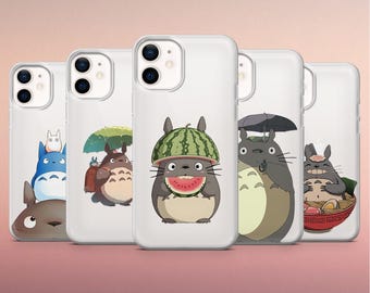 Clear Totoro Phone Case Studio Ghibli Cover for iPhone 17Pro, 16, 15, 14, 13, 12, Samsung S26, S25, S24, A56, A16, A36, Pixel 10Pro, 10, 9A