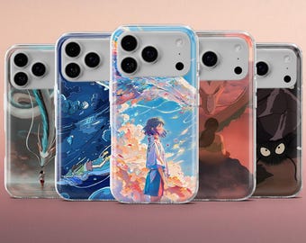 Ghibli Chihiros Reise ins Zauberland Handyhülle Anime Cover für iPhone 17Air, 16e, 15, 14, 13, 12, Samsung S26, S25, S24, A56, A17, A36, Pixel 10Pro, 10, 9A