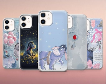 Cute Eeyore Phone Case Blue Winnie Pooh Cover for iPhone 17Pro, 16, 15, 14, 13, 12, Samsung S26, S25, S24, A56, A16, A36, Pixel 10Pro, 10, 9