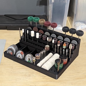 Rotary Tool Bit Holder Stand | Dremel Accessory Organizer for Sanding, Grinding, Polishing, Cutting | Workshop & Hobby Tool Storage Rack