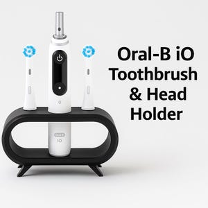 Oral-B iO Toothbrush & Head Holder – 3D Printed Stand for iO 8 9 10 | Countertop or Wall Mount Organizer
