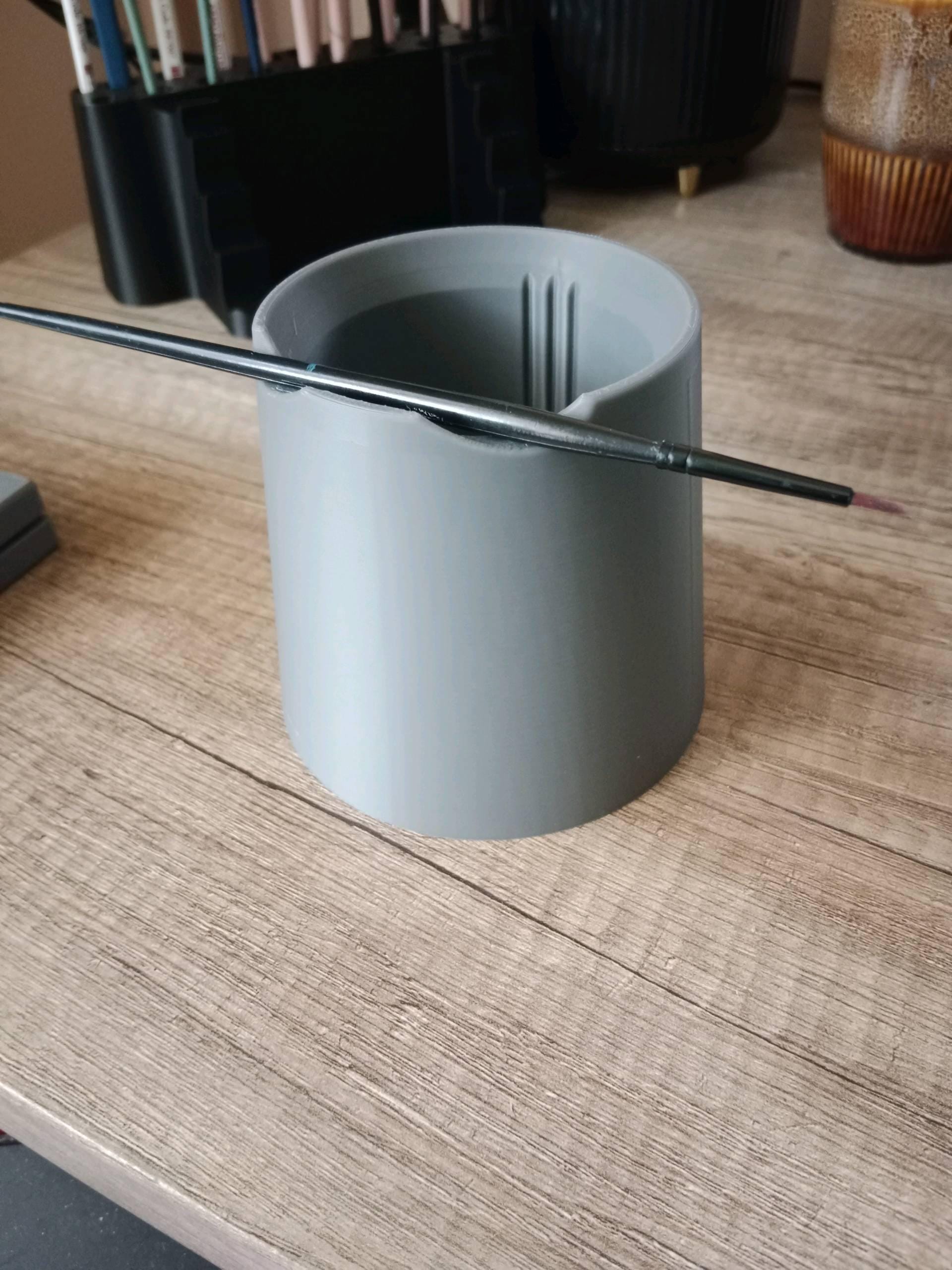 3D Printed Paint Brush Cleaning Cup With Brush Holder: Artist Rinse ...