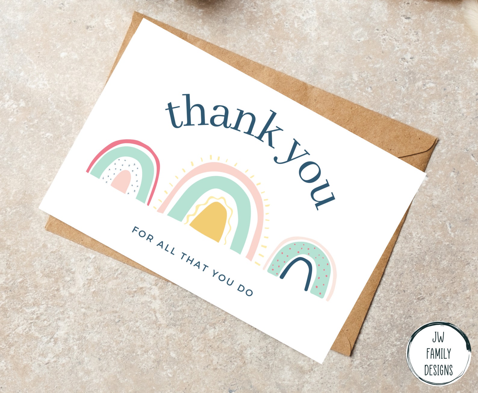 printable greeting card 6 x 4 blank inside a4 thank you etsy