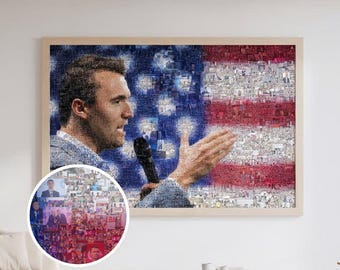 Custom Political Photo Mosaic Portrait | Inspiring Leader Art (Digital File)