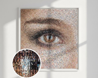 Modern Personalised Wall Art from Photos | Photo Mosaic Gift for Home Decor, Living Room Wall Art, DIGITAL FILE