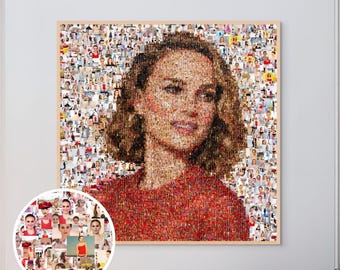 Personalized Hollywood Icon Large Wall Art | Custom Photo Collage Portrait Made from Multiple Celebrity Pictures