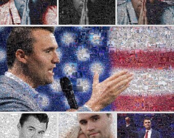 Charlie Kirk Portrait, Bundle of 7 High-Resolution Photo Mosaic Artworks